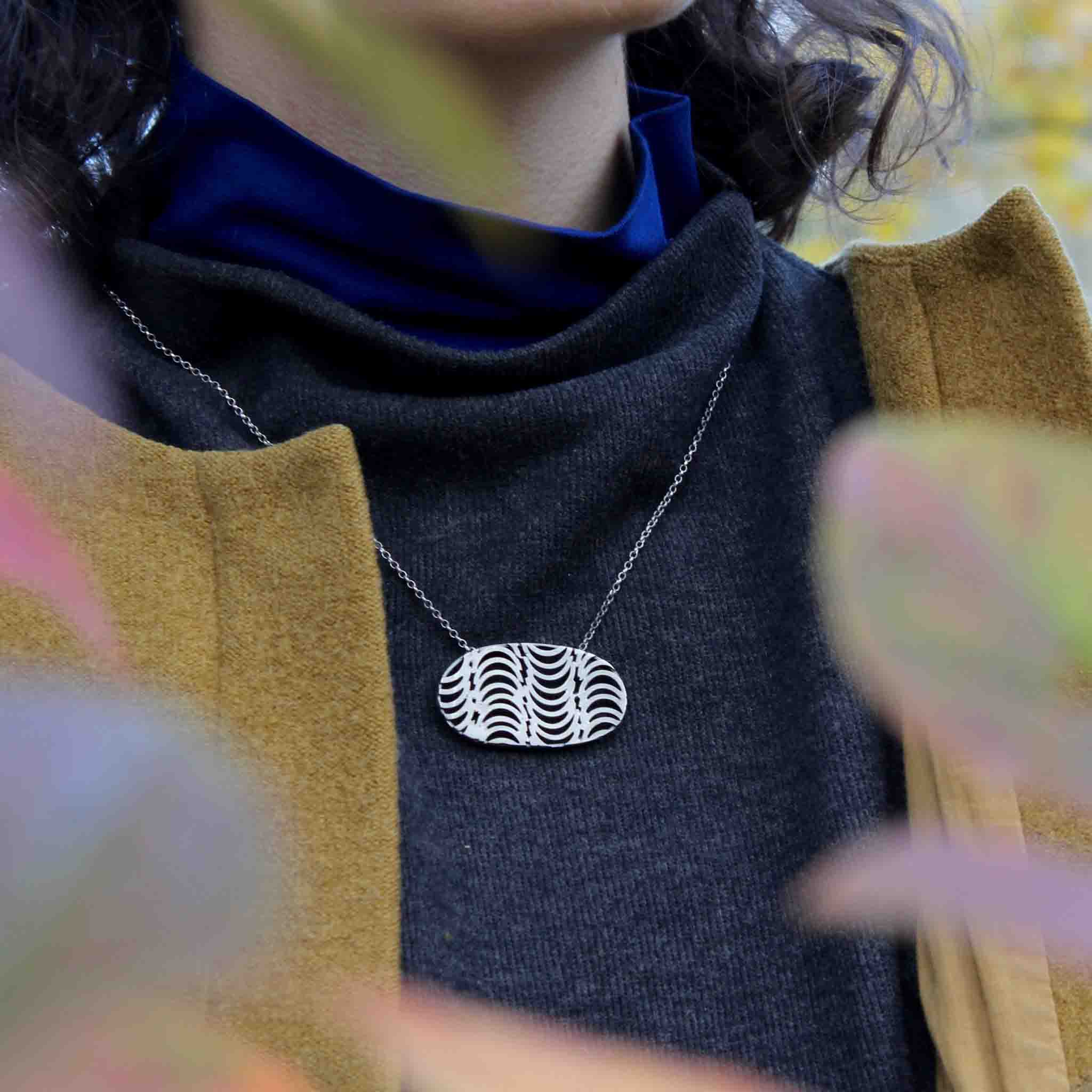 Silver Patterned Statement Pendant